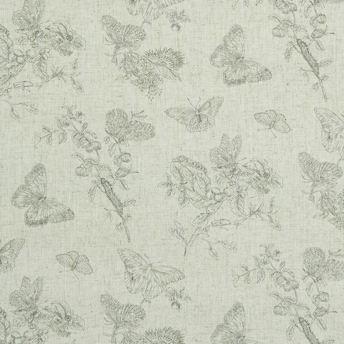 Schumacher Baudin Butterfly Linen Black Wallpaper
