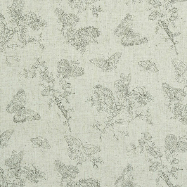 Schumacher Baudin Butterfly Linen Black Wallpaper