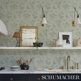 Schumacher Baudin Butterfly Linen Blue Wallpaper