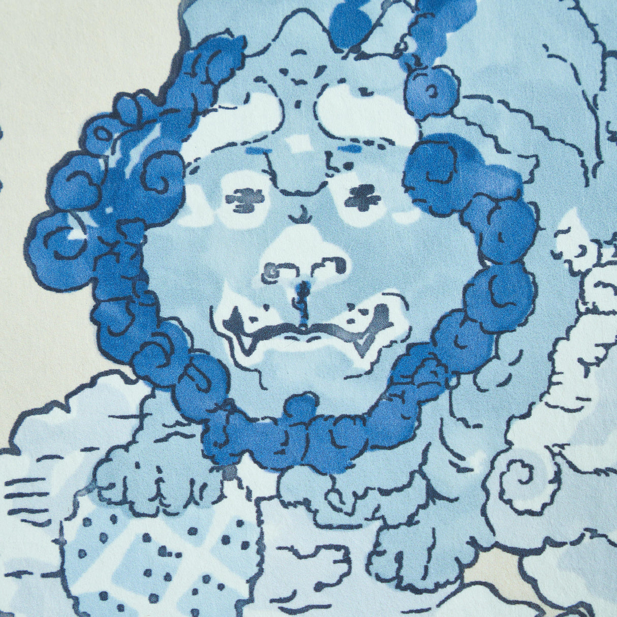 Schumacher Magic Mountain Dragon Porcelain Wallpaper