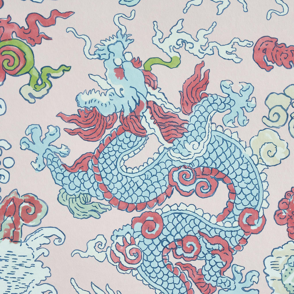 Schumacher Magic Mountain Dragon Blush Wallpaper