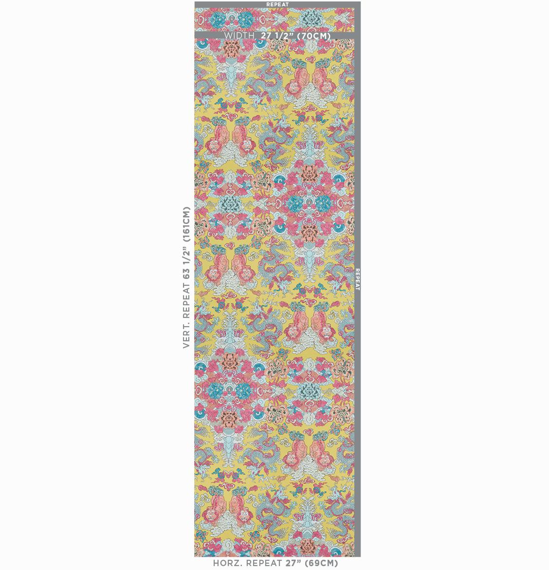 Schumacher Magic Mountain Dragon Yellow Wallpaper