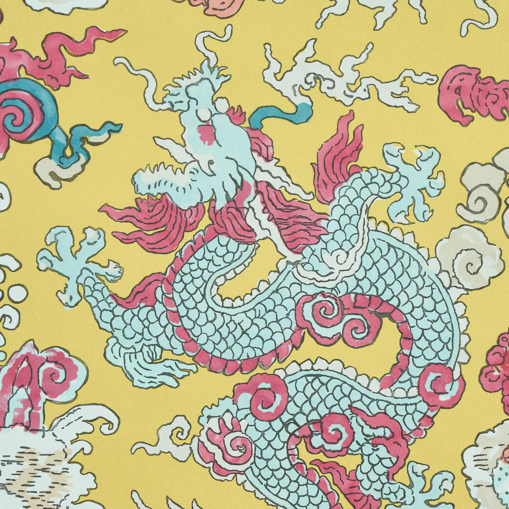 Schumacher Magic Mountain Dragon Yellow Wallpaper