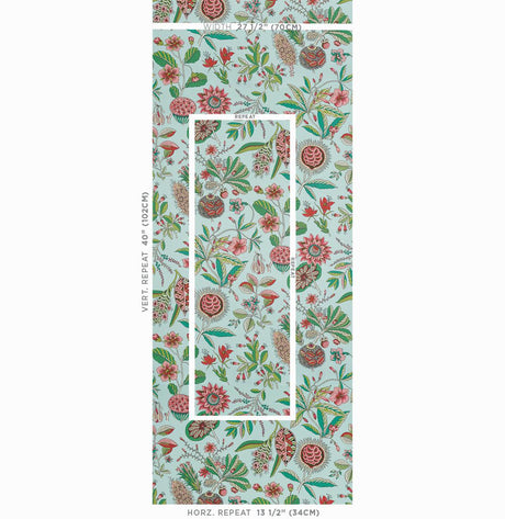 Schumacher Roca Redonda Mineral & Pink Wallpaper