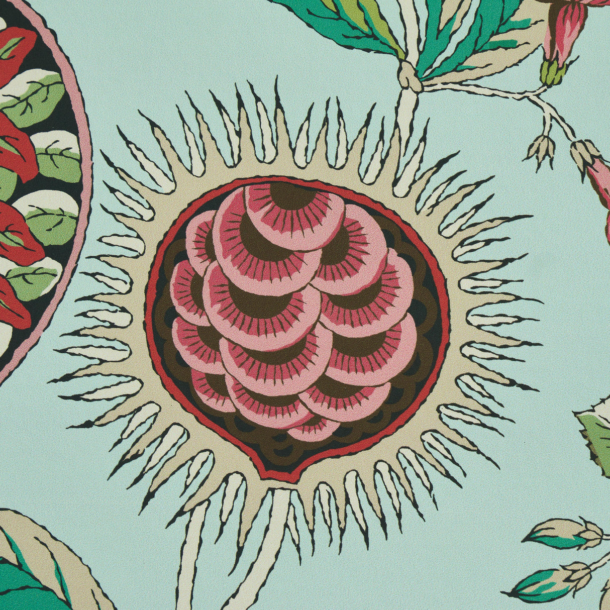 Schumacher Roca Redonda Mineral & Pink Wallpaper