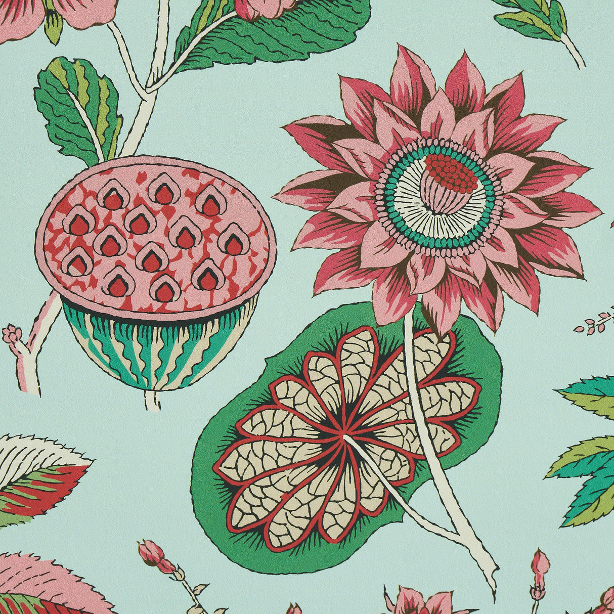 Schumacher Roca Redonda Mineral & Pink Wallpaper