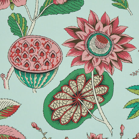 Schumacher Roca Redonda Mineral & Pink Wallpaper