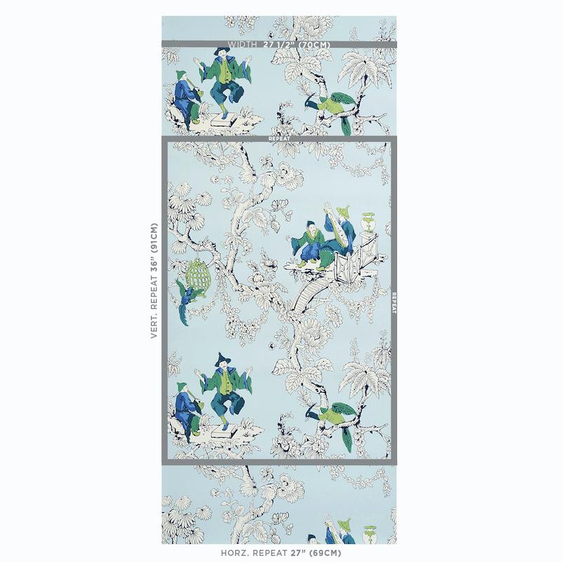 Schumacher Chinoiserie Moderne Blue Wallpaper