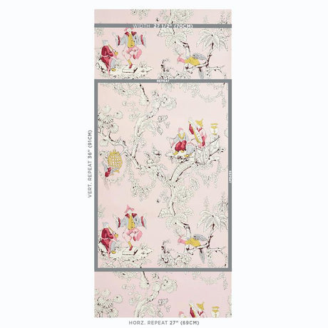 Schumacher Chinoiserie Moderne Pink Wallpaper