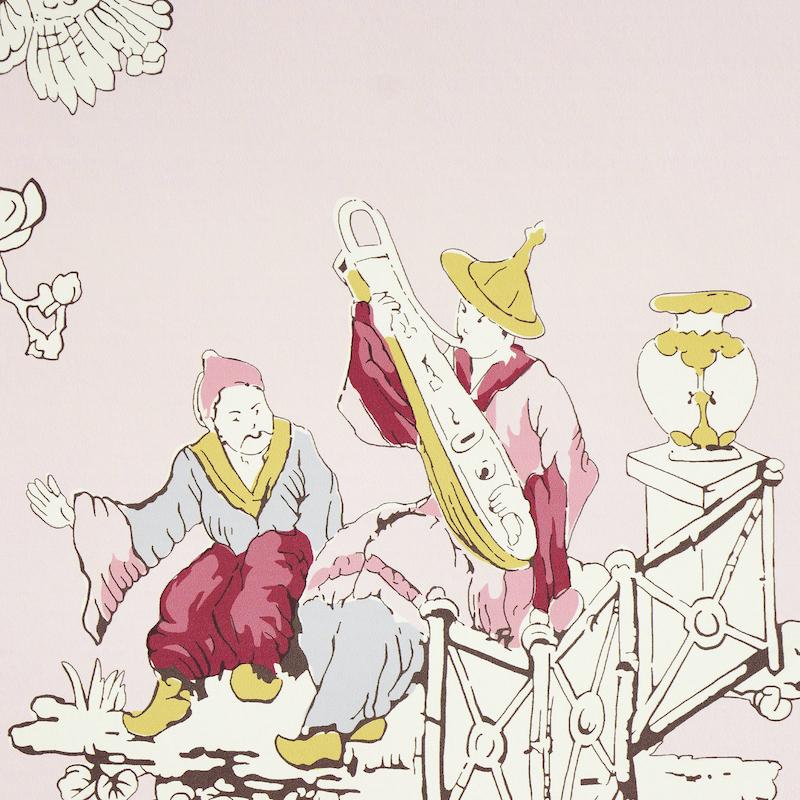 Schumacher Chinoiserie Moderne Pink Wallpaper