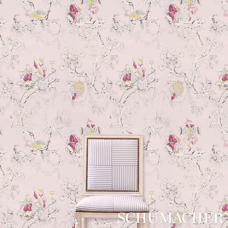 Schumacher Chinoiserie Moderne Pink Wallpaper