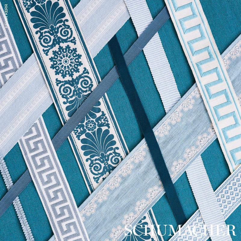 Schumacher Yvonne Tape Peacock Trim