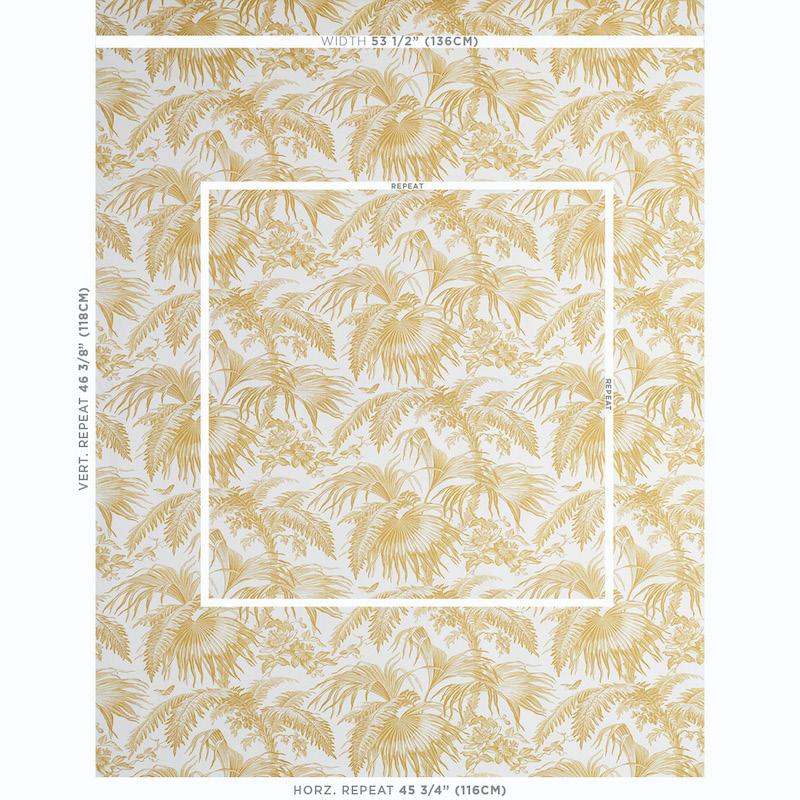 Schumacher Toile Tropique Gold Fabric