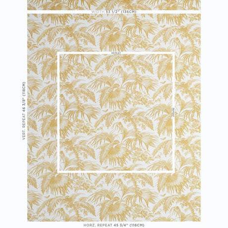 Schumacher Toile Tropique Gold Fabric