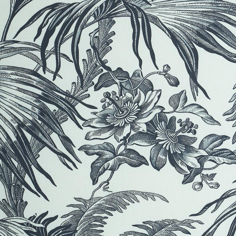 Schumacher Toile Tropique Black Fabric