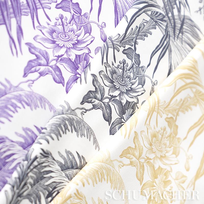 Schumacher Toile Tropique Black Fabric