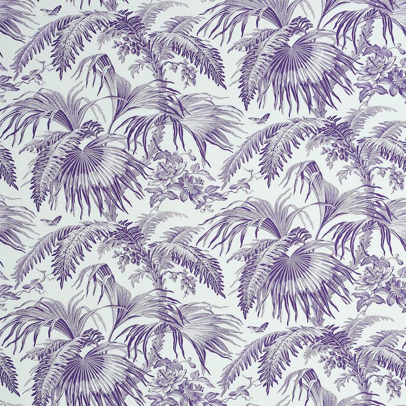 Schumacher Toile Tropique Purple Fabric