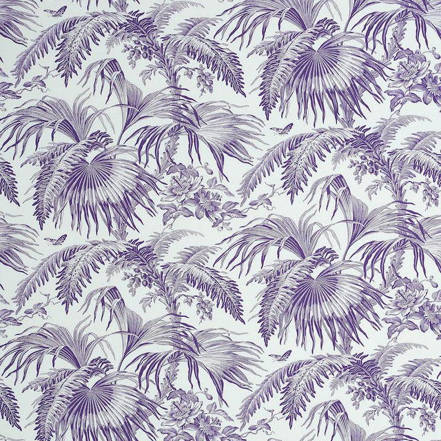 Schumacher Toile Tropique Purple Fabric
