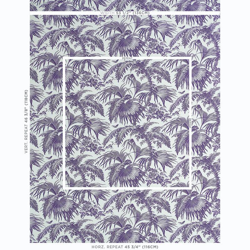Schumacher Toile Tropique Purple Fabric