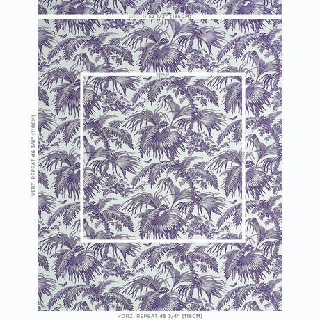 Schumacher Toile Tropique Purple Fabric