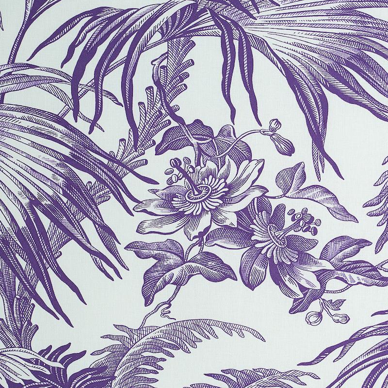 Schumacher Toile Tropique Purple Fabric