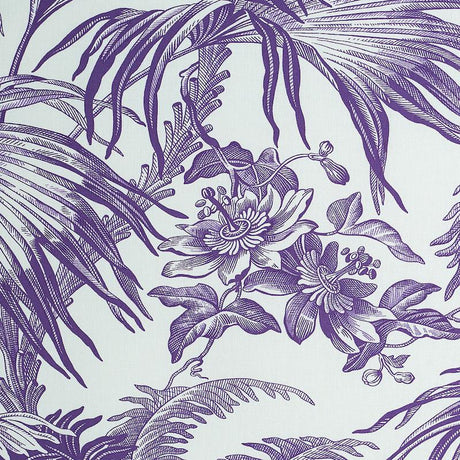 Schumacher Toile Tropique Purple Fabric