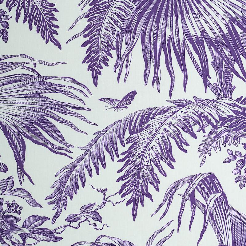 Schumacher Toile Tropique Purple Fabric