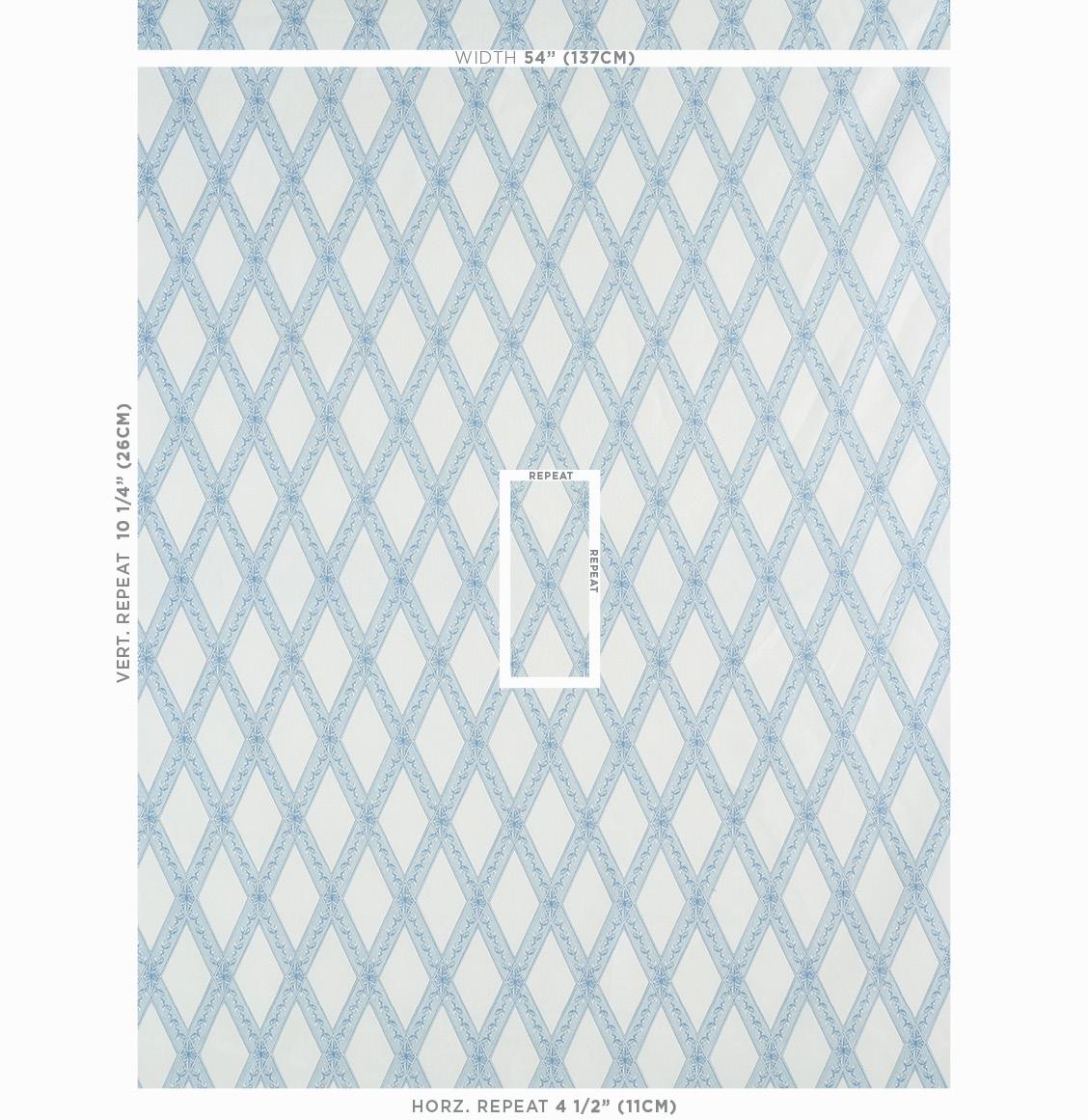 Schumacher Les Losanges Toile Sky Fabric