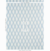 Schumacher Les Losanges Toile Sky Fabric
