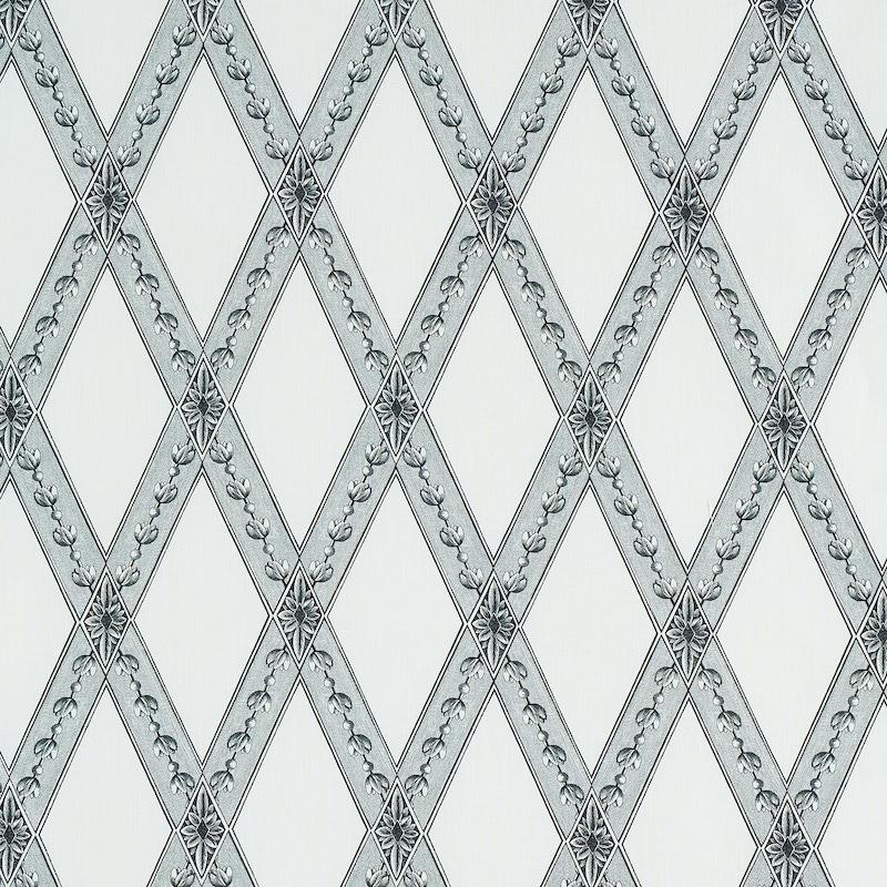 Schumacher Les Losanges Toile Carbon Fabric