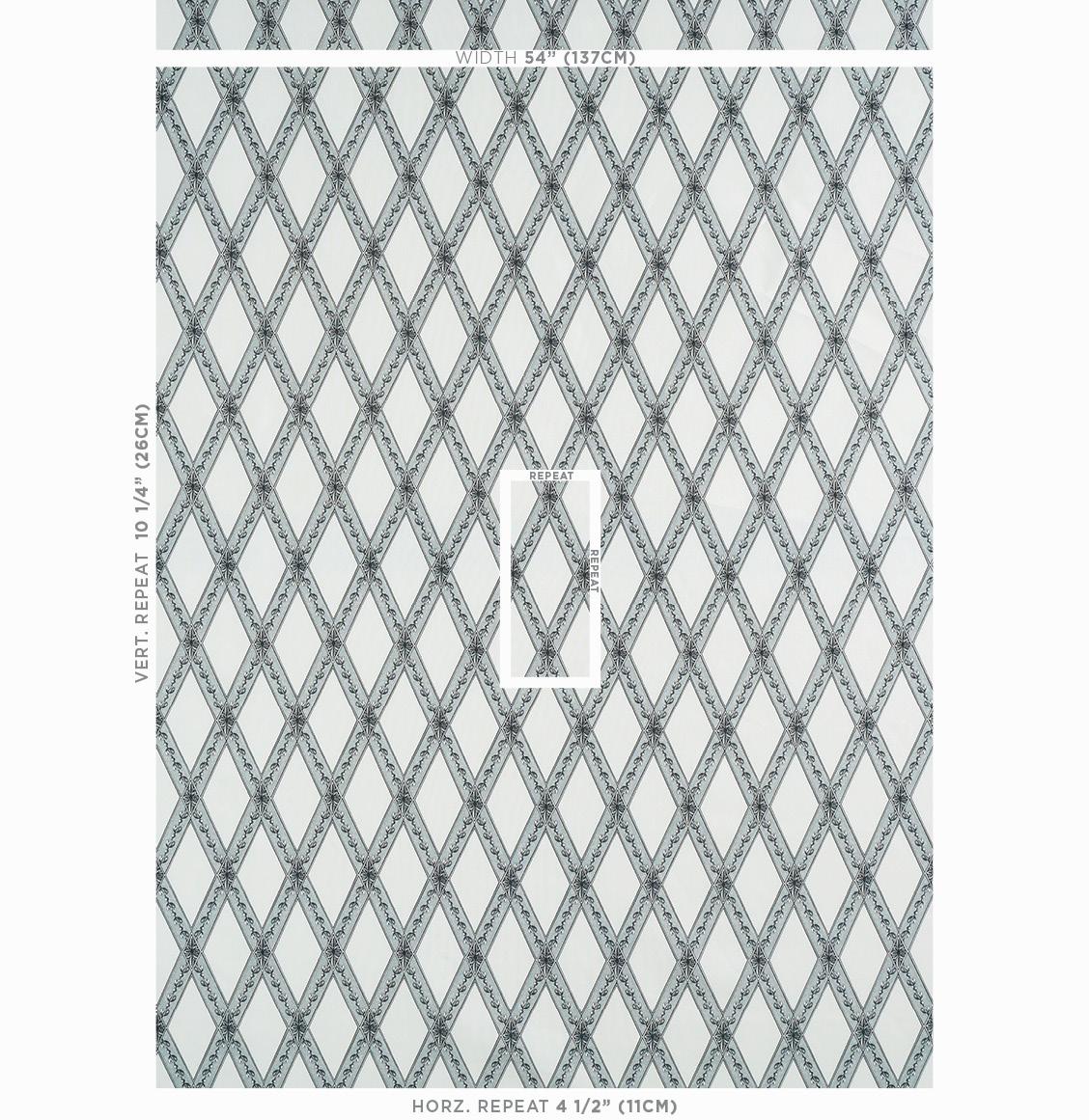 Schumacher Les Losanges Toile Carbon Fabric