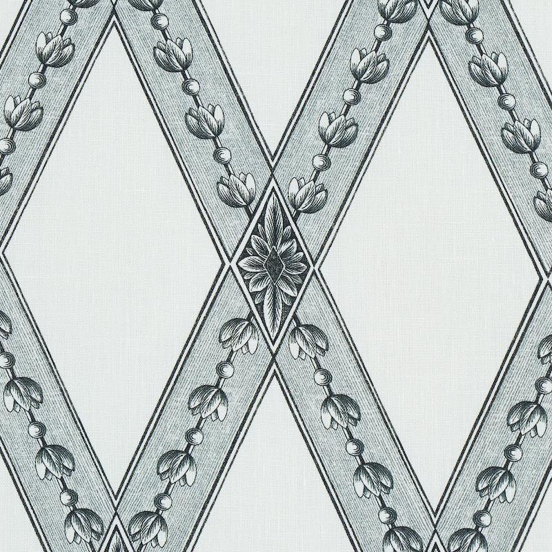 Schumacher Les Losanges Toile Carbon Fabric