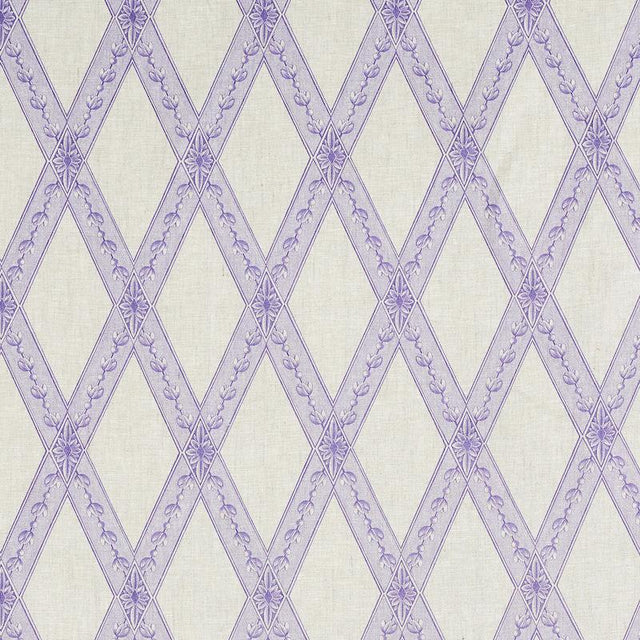 Schumacher Les Losanges Toile Iris Fabric