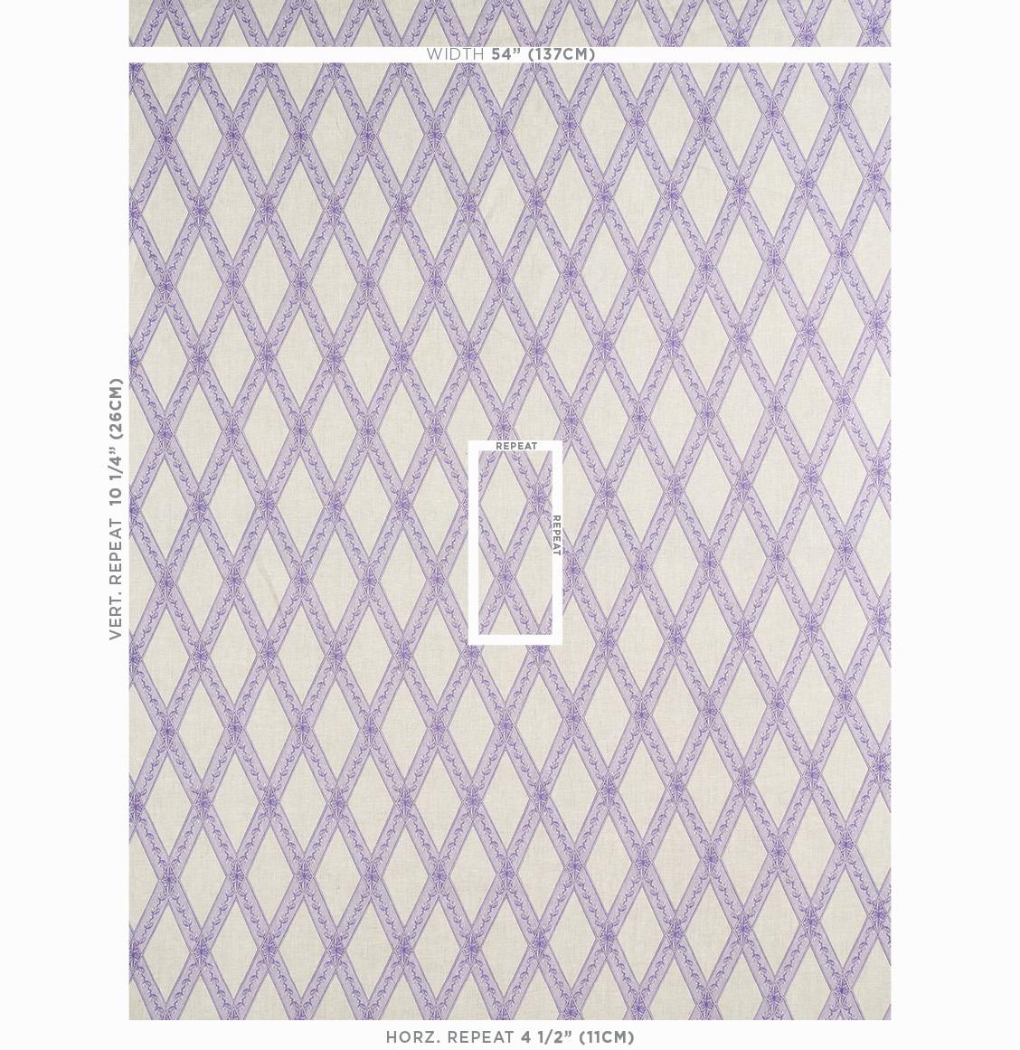 Schumacher Les Losanges Toile Iris Fabric