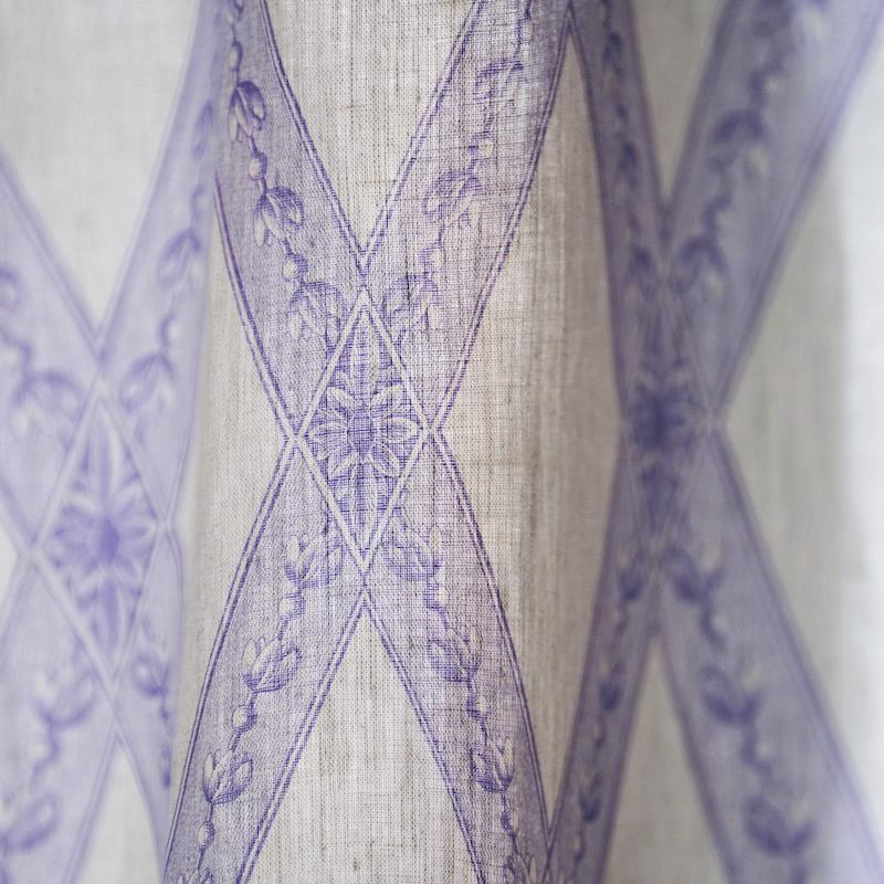 Schumacher Les Losanges Toile Iris Fabric