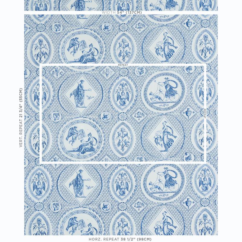 Schumacher Les Scenes Contemporaines Blue Fabric