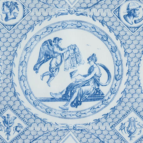 Schumacher Les Scenes Contemporaines Blue Fabric