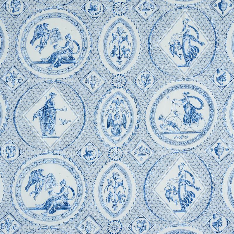 Schumacher Les Scenes Contemporaines Blue Fabric