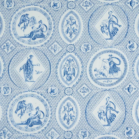 Schumacher Les Scenes Contemporaines Blue Fabric