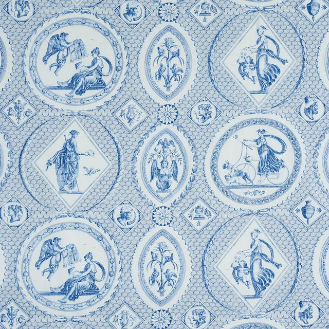 Schumacher Les Scenes Contemporaines Blue Fabric