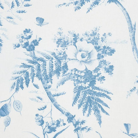 Schumacher Toile De La Prairie Blue Fabric