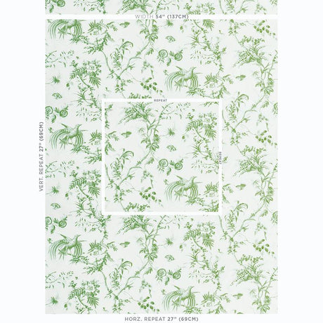 Schumacher Toile De La Prairie Green Fabric