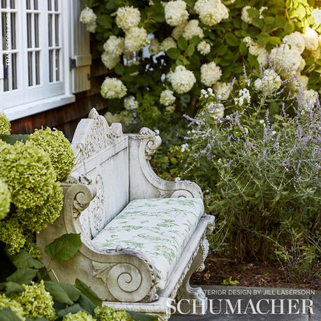 Schumacher Toile De La Prairie Green Fabric