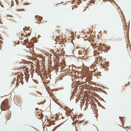 Schumacher Toile De La Prairie Brown Fabric