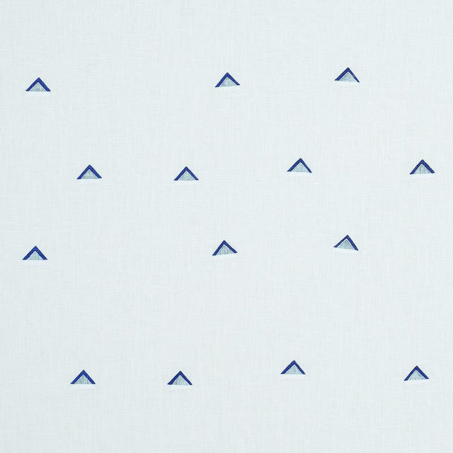 Schumacher Overlapping Triangles Navy & White Fabric