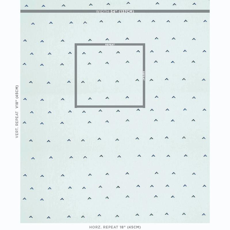 Schumacher Overlapping Triangles Navy & White Fabric