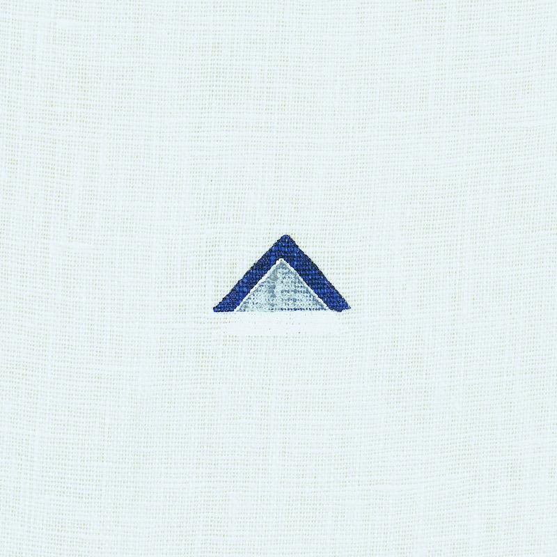 Schumacher Overlapping Triangles Navy & White Fabric