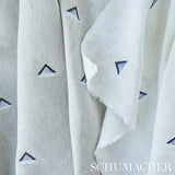Schumacher Overlapping Triangles Navy & White Fabric