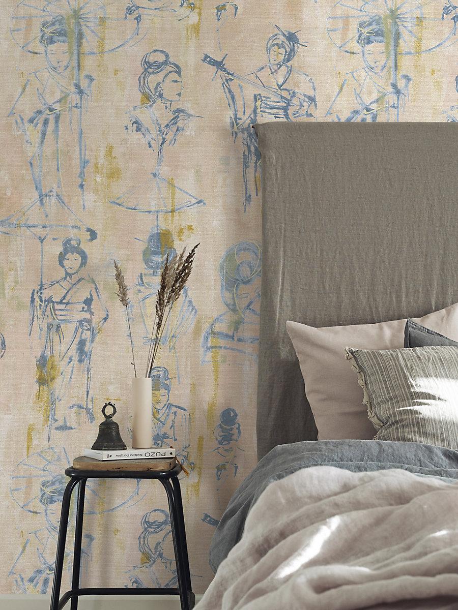 Scalamandre Yumiko Indigo Wallpaper