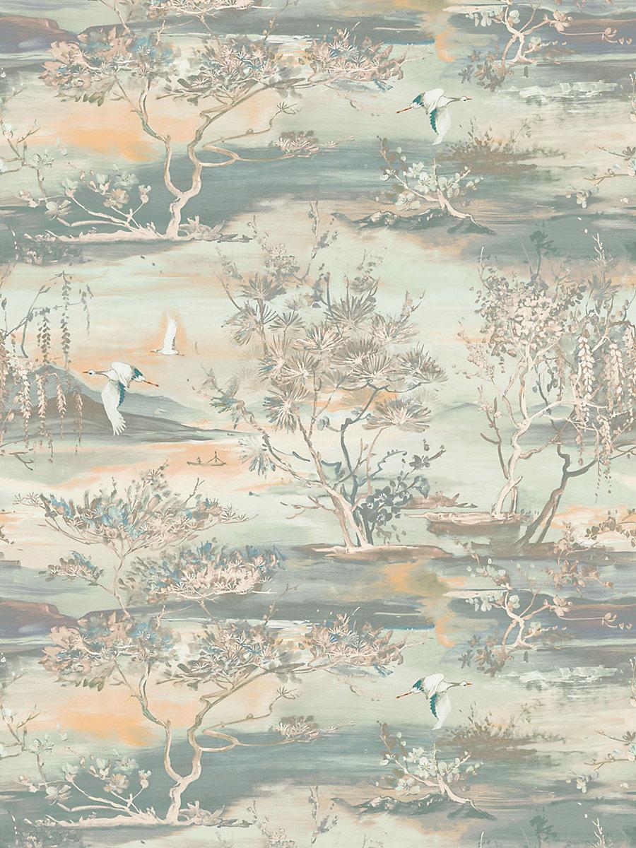 Scalamandre Sagimai Aqua Wallpaper